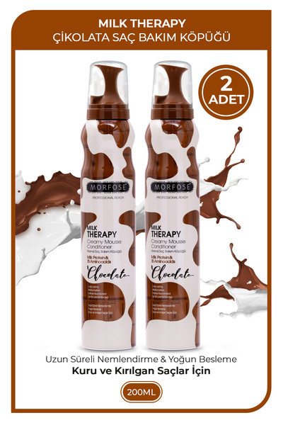 Morfose Milk Therapy Saç Köpüğü Chocolate 200 ml 2 Adet