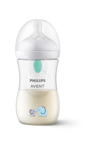 Philips Avent PHILIPS AVENT SCY673/81 Natural Response Baby Bottle, 260 ml, slow flow, 1 month+, elephant pattern