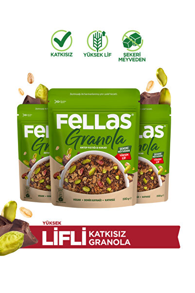 Fellas Granola - Antep Fıstığı & Kakao (200g) - 3'lü Paket