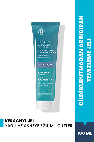 Ducray Keracnyl Yağlı ve Akneye Eğilimli Ciltler için Temizleme Jeli 100 ml