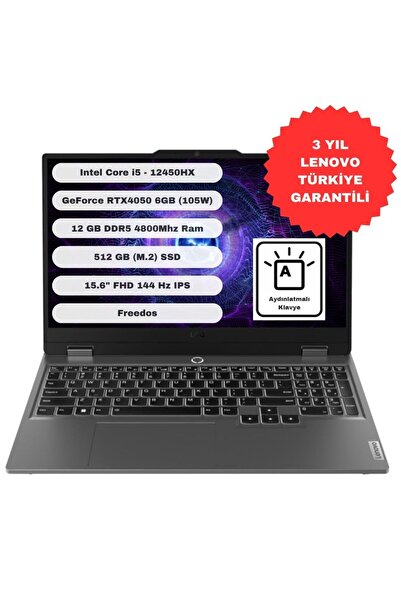 LENOVO LOQ 15IAX9 Intel Core i5 12450HX 12GB 512GB SSD RTX4050 Freedos 15.6'' FHD 83GS00Q7TR