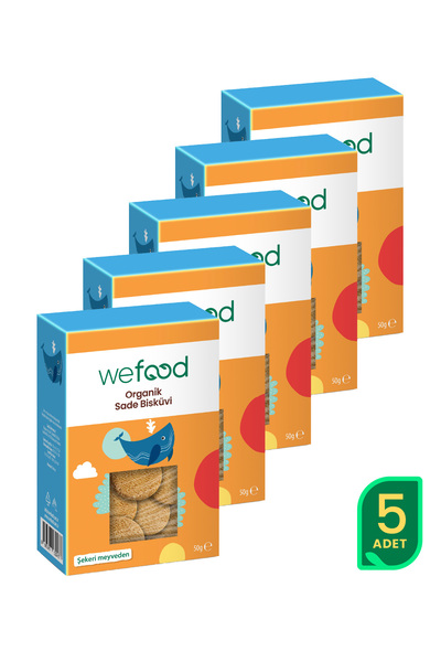Wefood Kids Organik Sade Bisküvi 50 gr (Tereyağlı) 5'li