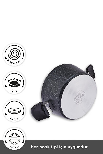 Karaca Defne Biogranit V2 7 Parça Tencere ve Tava Seti Siyah