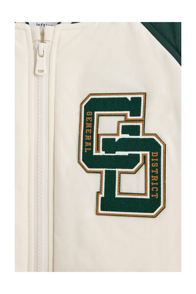 LEFTIES Dětská prošívaná bomber bunda s nášivkami