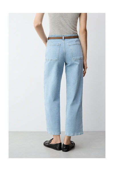 LEFTIES Γυναικεία ίσια τζιν με τσέπες με επένδυση