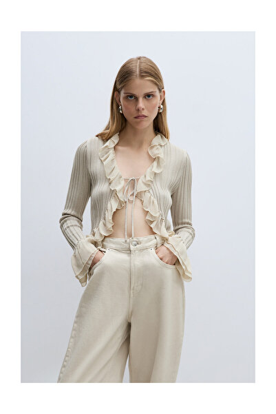 LEFTIES Woman Knit Ruffle Jacket