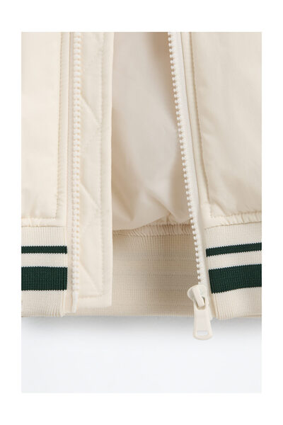 LEFTIES Dětská prošívaná bomber bunda s nášivkami