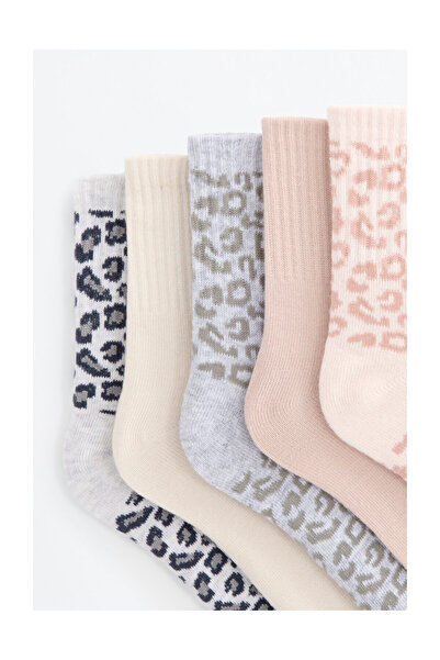 LEFTIES Детски комплект от 5 чифта къси чорапи с животински принт