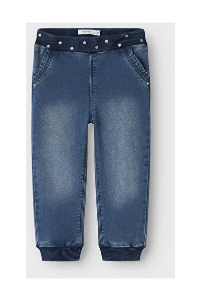 Name it NMFBELLA BAG R FLEECE JEANS 5705-AN O - Fleece džíny s kapsami