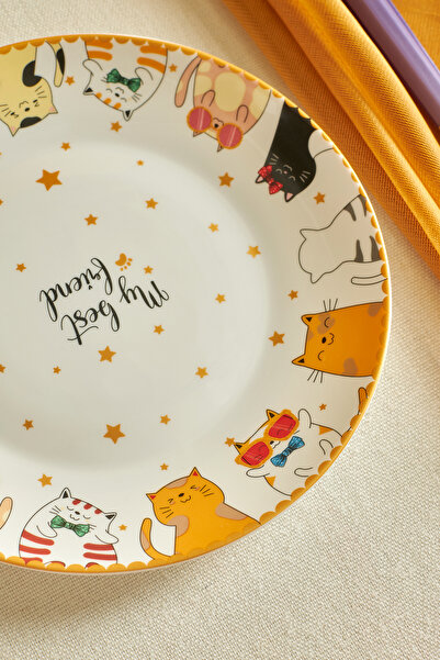 Karaca Cat Cake 6 Parça Opal Cam Pasta Seti 19 cm