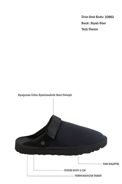 SOHO Black Suede Women's Slippers 20882