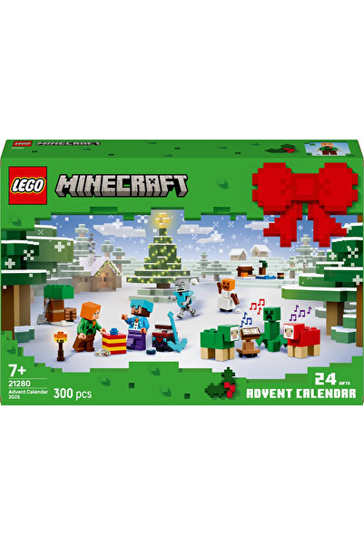 LEGO ® Minecraft® 2025 Yılbaşı Takvimi 21280 - 7+ Çocuklar için Yaratıcı Oyuncak Yapım Seti (300P)