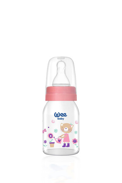 Wee Baby Classic Glass Baby Bottle 125 ml Pink