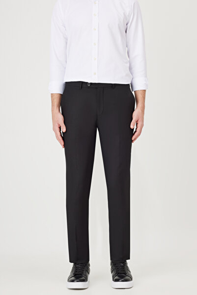 AC&Co / Altınyıldız Classics Erkek Siyah Slim Fit Dar Kesim Klasik Yan Cep Pantolon