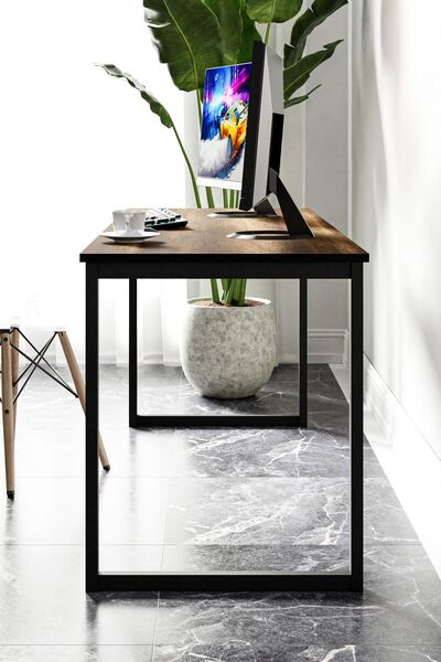 Ceramical Ms1 Metal Ayaklı Çalışma Masası - 160cm - Ceviz