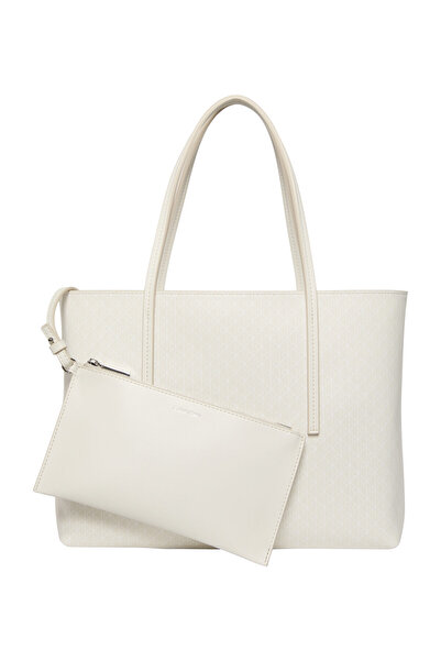Calvin Klein Női fehér válltáska levehető cipzáras belső zsebbel és CK Monogram logóval LV04F3267G-2XB