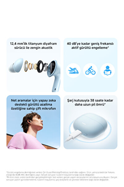 Xiaomi Redmi Buds 6 Lite Bluetooth Kulaklık Mavi (Xiaomi Türkiye Garantili)