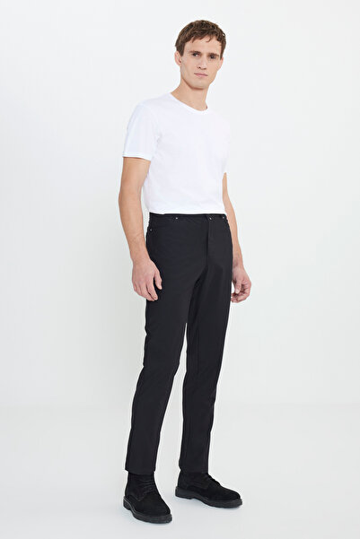 ALTINYILDIZ CLASSICS Erkek Siyah 360 Her Yöne Esneyen Slim Fit Dar Kesim 5 Cep Casual Pantolon
