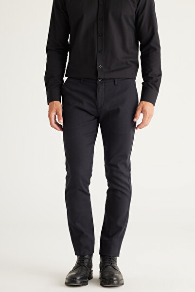 ALTINYILDIZ CLASSICS Чоловічі антрацитові еластичні брюки Slim Fit з бавовни - з боковими кишенями
