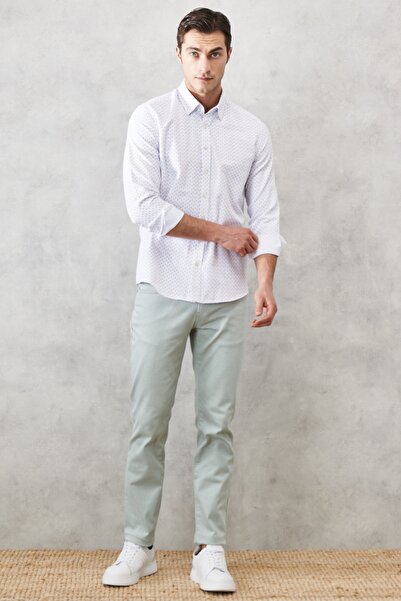 ALTINYILDIZ CLASSICS Erkek Su Yeşili 360 Derece Her Yöne Esneyen Rahat Slim Fit Dar Kesim Pantolon