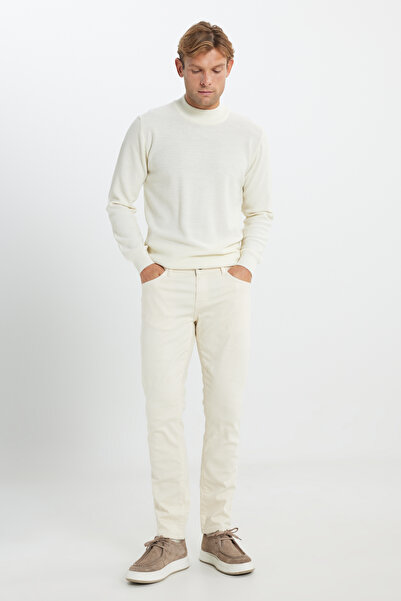 ALTINYILDIZ CLASSICS Erkek Ekru 360 Derece Her Yöne Esneyen Rahat Slim Fit Pantolon