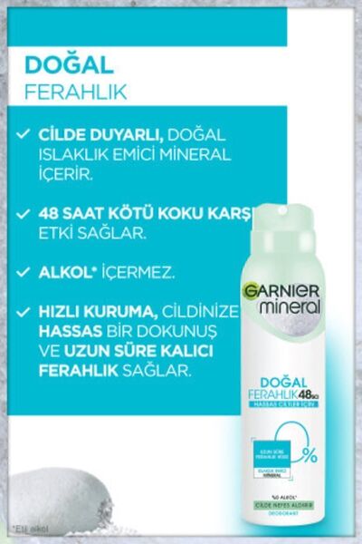 Garnier Mineral Doğal Ferahlık Sprey Deodorant 150ML
