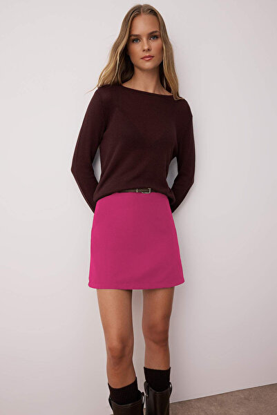 Trendyol Collection Magas derekú fukszia A-vonalú miniszoknya - Szövött, TWOSS22ET0136