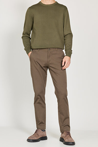 ALTINYILDIZ CLASSICS Erkek Haki Slim Fit Dar Kesim Pamuklu Esnek Chino Pantolon
