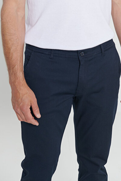 ALTINYILDIZ CLASSICS Erkek Lacivert Slim Fit Dar Kesim Pamuklu Esnek Chino Pantolon