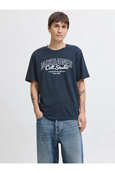 Jack & Jones تي شيرت متماسك دائري للرجال