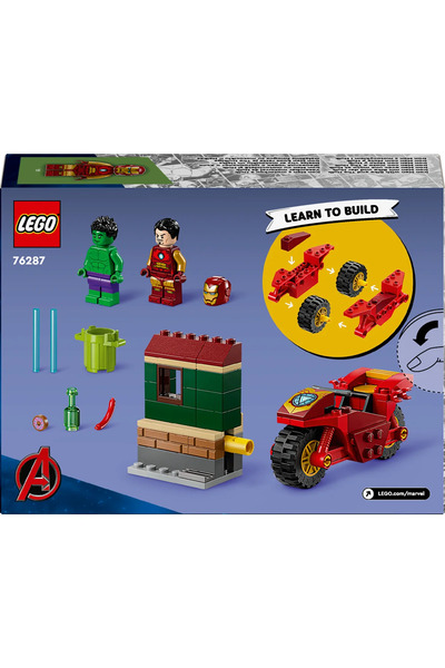 LEGO ® Marvel Motosikletli Iron Man ve Hulk 76287 - 4+ Yaratıcı Oyuncak Yapım Seti (68P)