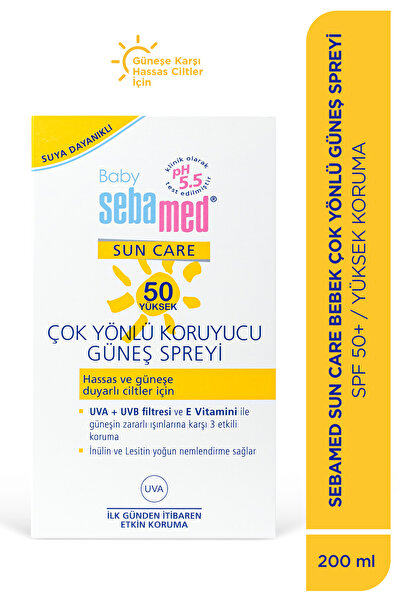 Sebamed Bebek Güneş Spreyi SPF 50+ 200 ml %98 UVA Korumalı UVB Filtreli Koruyucu Yüksek Koruma Hassas