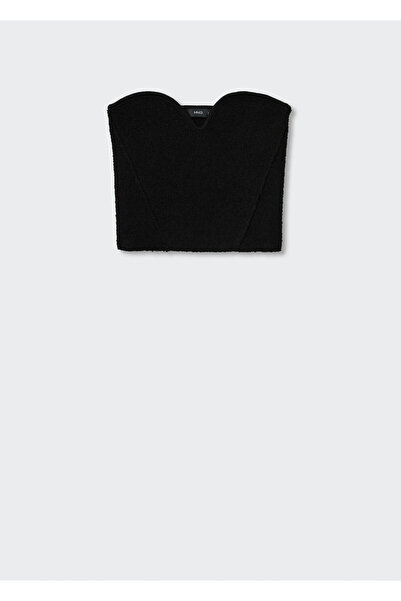 MANGO Woman Μαύρο γυναικείο μπουστάκι 37073851