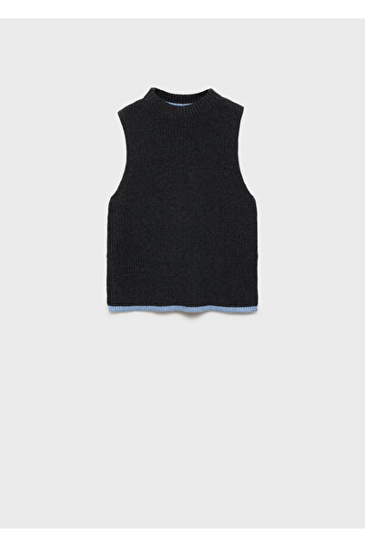 MANGO Kömür Rengi Kız Çocuk Yelek 77087689