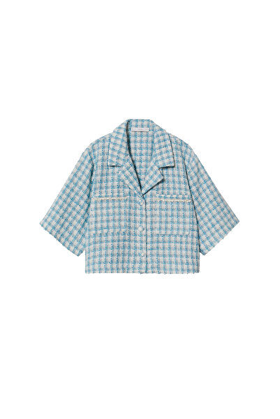 MANGO Woman Mavi Kadın Gömlek 37077726