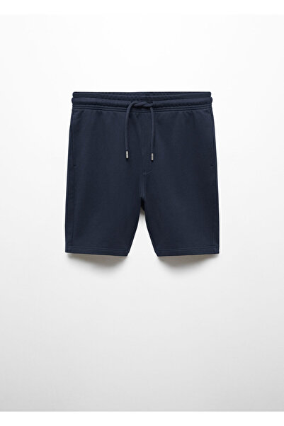 MANGO Чоловічі шорти та бермуди темно-синього кольору 67065983
