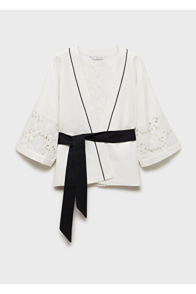 MANGO Kimono și caftan alb pentru femei 87064781