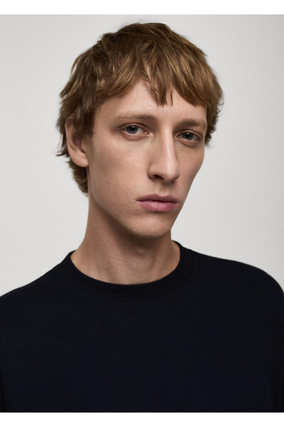 MANGO Ανδρικό μπλουζάκι Navy Blue 77055638