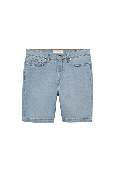 MANGO Ανδρικά σορτς & βερμούδες μεσαίου τζιν χρώματος 77140597