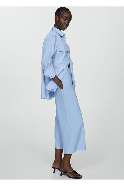 MANGO Gök mavisi Kadın Pantolon 67019405