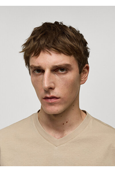 MANGO BEIGE Erkek T-Shirt 77280584