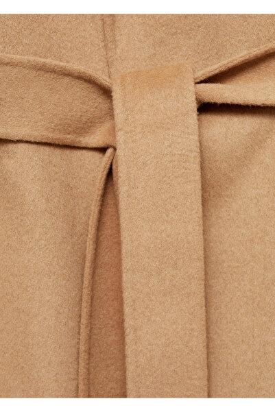 MANGO Woman El Yapımı Kemerli Yün Palto