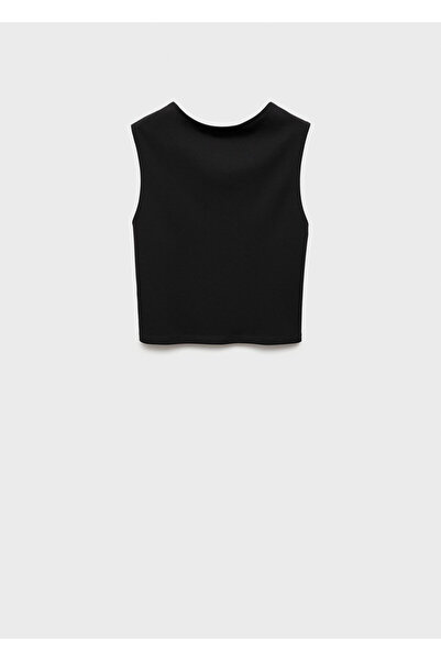 MANGO Schwarzes Damen-T-Shirt 77019407