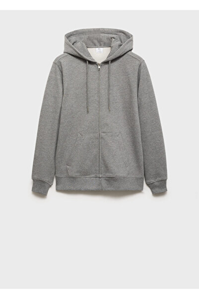 MANGO Ανδρικό φούτερ Metal Grey 77907118