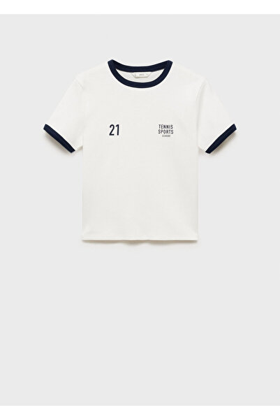 MANGO Kirik Beyaz Kız Çocuk T-Shirt 87002543