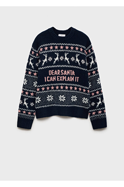 MANGO Lacivert Kız Çocuk Kazak 77039805