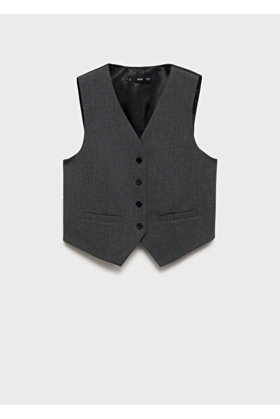 MANGO Gri Kadın Yelek 87084801