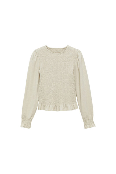 MANGO Παστέλ πράσινο κορίτσι T-shirt 77014786