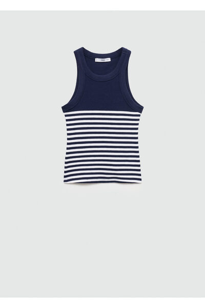 MANGO Woman Жіноче бюстьє темно-синього кольору 77040624