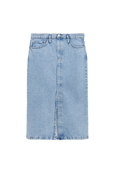MANGO Mavi Kadın Etek 77040364